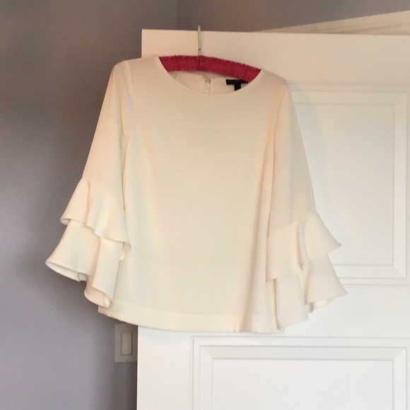 J Crew ivory crepe top - Picture 1 of 3